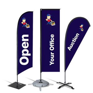 Personalized Feather Banner Flags with Logo Text