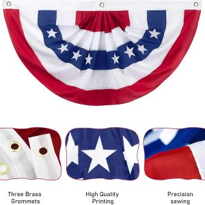 Printed US Pleated Fan Flag