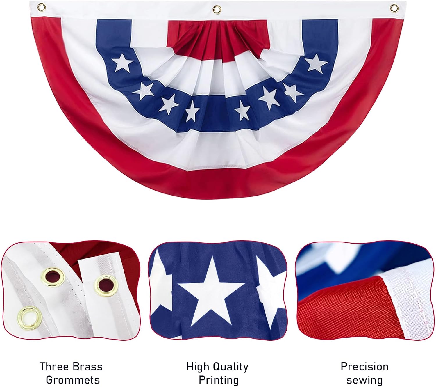 Printed US Pleated Fan Flag
