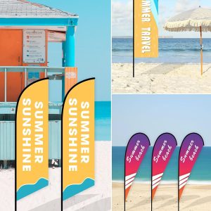 Personalized Feather Banner Flags with Logo Text