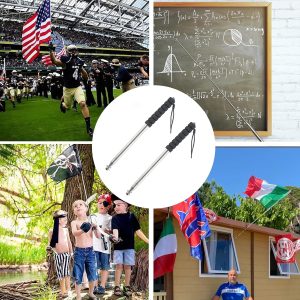 Telescopic Handheld Flagpoles with Clips Portable