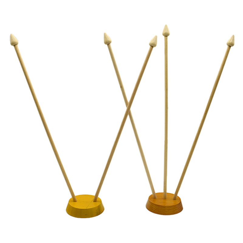Wood Desk Flag Pole with Base