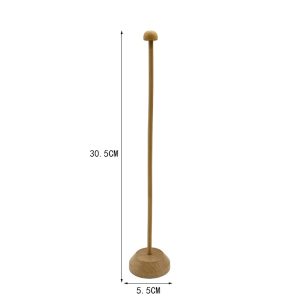 Wood Desk Flag Pole with Base