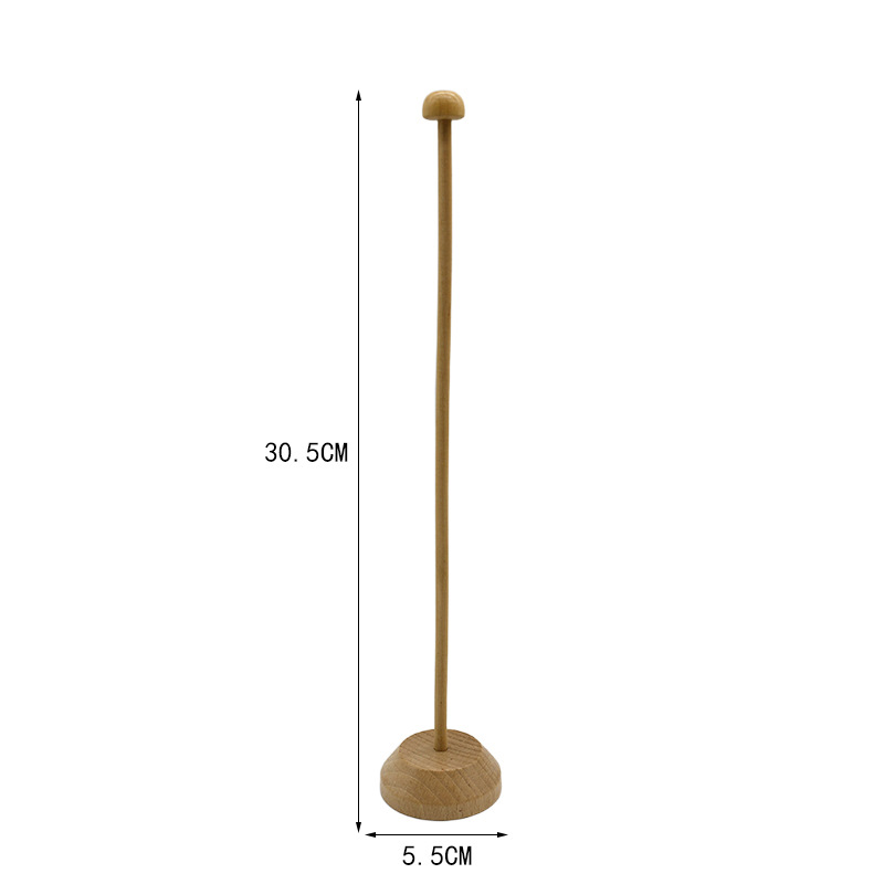 Wood Desk Flag Pole with Base
