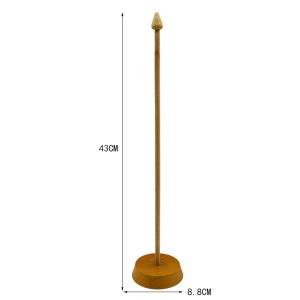Wood Desk Flag Pole with Base