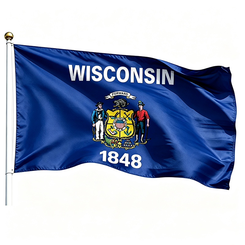 Printed Wisconsin State Flags