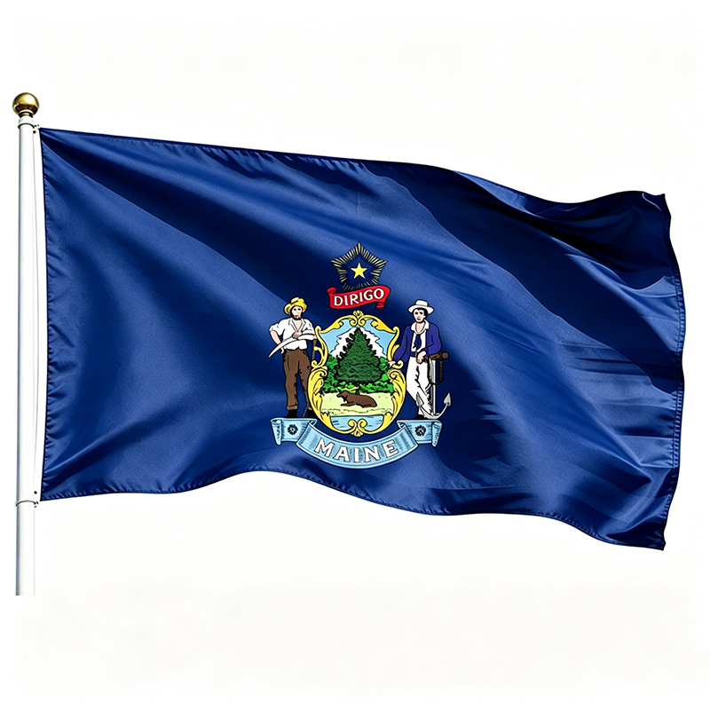 Printed Maine State Flags