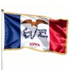 3x5' Iowa Indoor Flag with Gold Ornamental Fringe