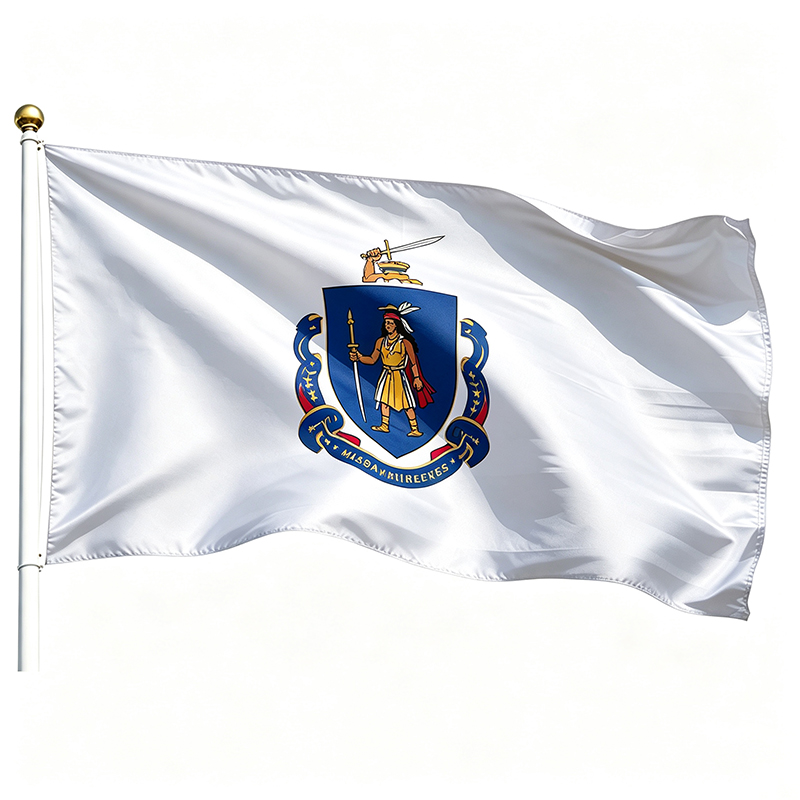 Printed Massachusetts State Flags
